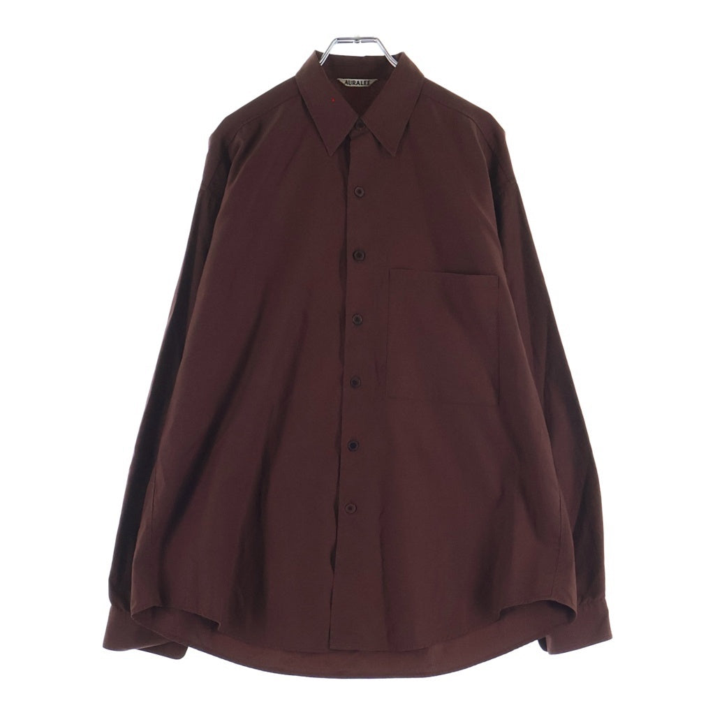 AURALEE(オーラリー) WASHED FINX TWILL BIG SHIRTS ウォッシュドフィンクスツイルビッグ 長袖シャツ ブラウン A00S03TN