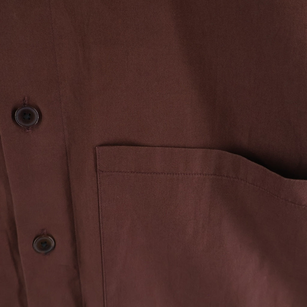 AURALEE(オーラリー) WASHED FINX TWILL BIG SHIRTS ウォッシュドフィンクスツイルビッグ 長袖シャツ ブラウン A00S03TN