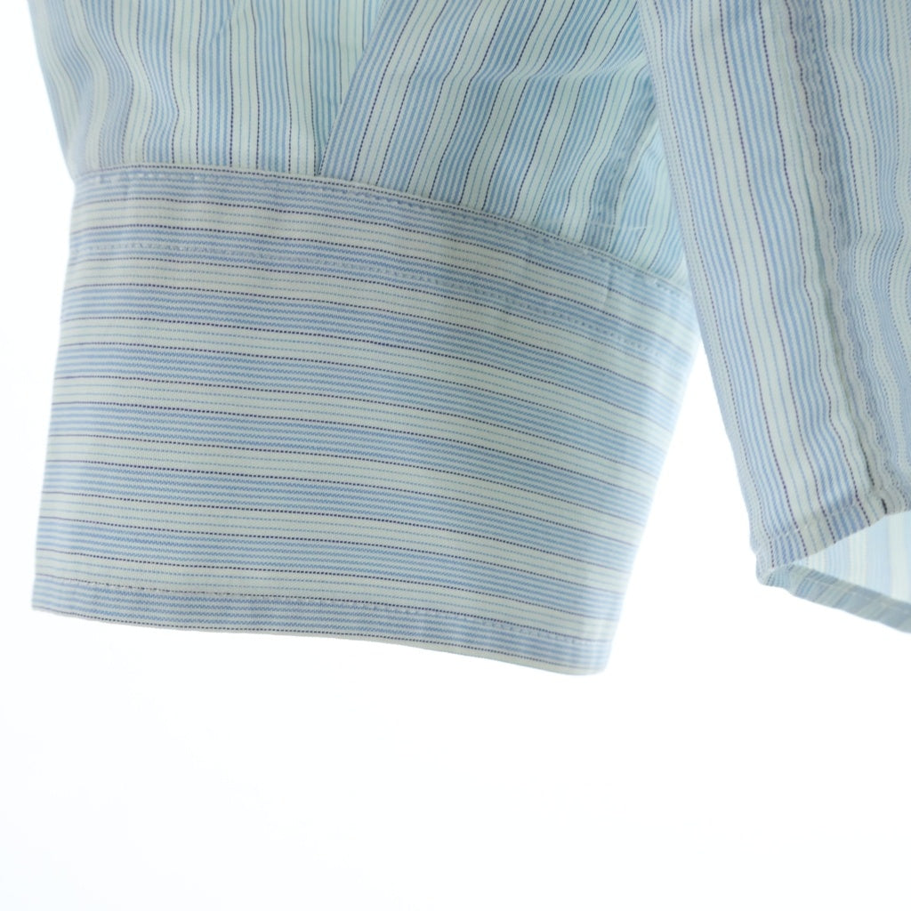 AURALEE(オーラリー) 23SS FINX POLYESTER STRIPE SHIRT フィンクスポリエステルストライプ 長袖シャツ ブルー A23SS02PS