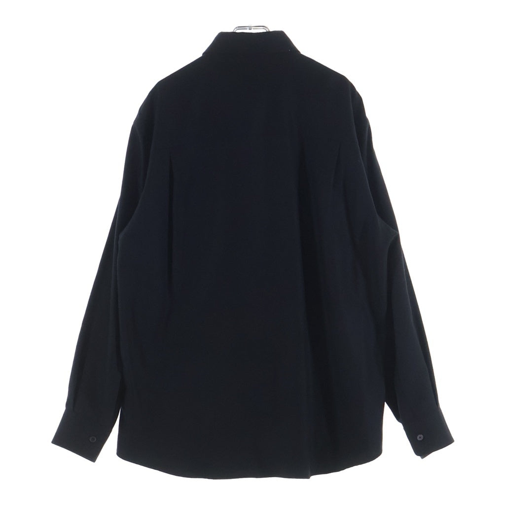 AURALEE(オーラリー) 22AW SUPER LIGHT WOOL SHIRTS スーパーライトウール レギュラーカラー長袖シャツ ブラック A22AS01OS