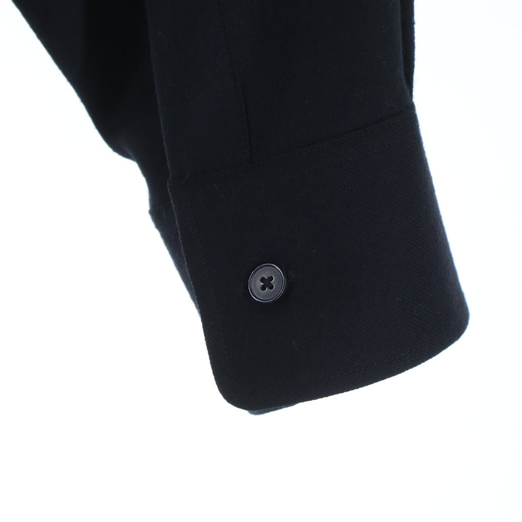 AURALEE(オーラリー) 22AW SUPER LIGHT WOOL SHIRTS スーパーライトウール レギュラーカラー長袖シャツ ブラック A22AS01OS