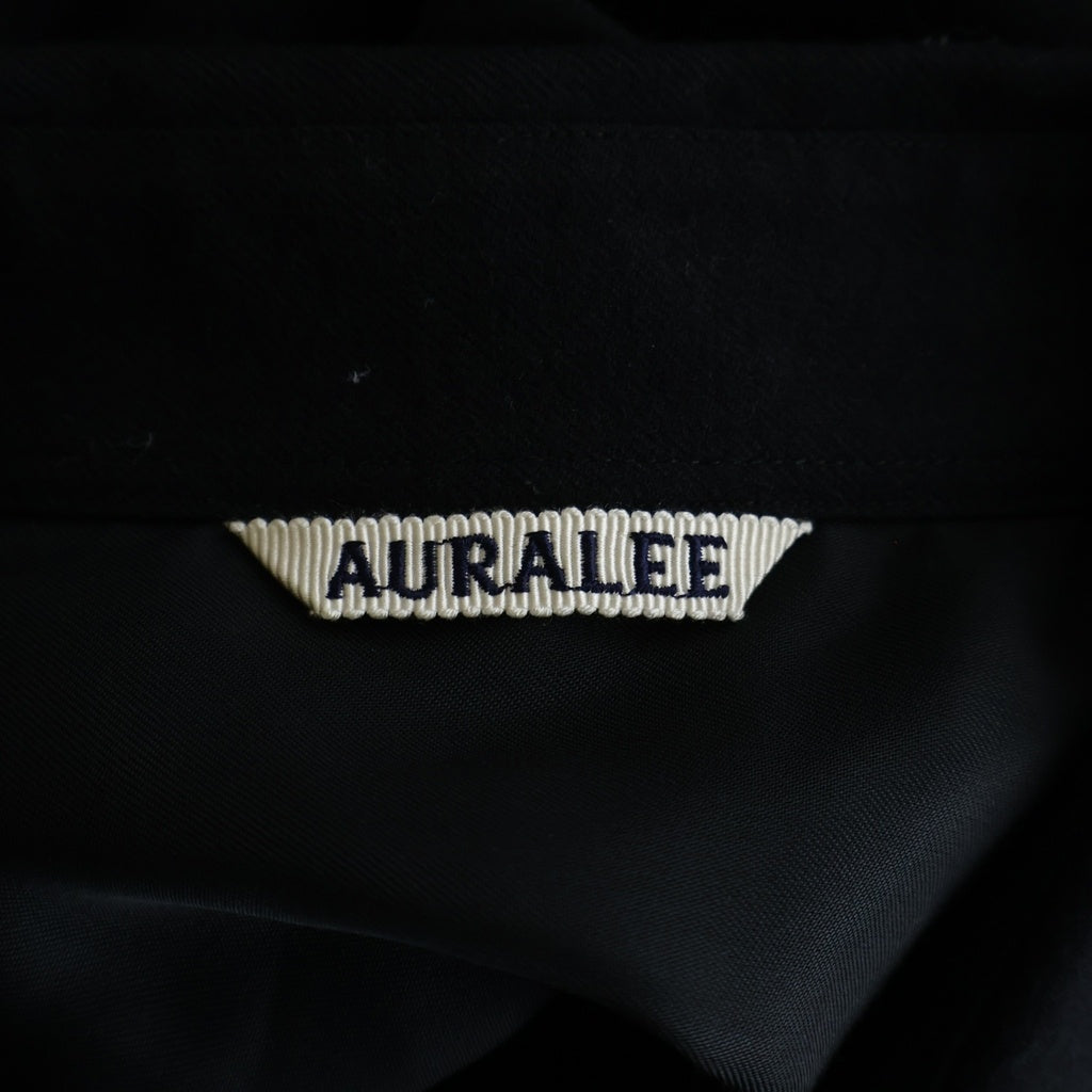 AURALEE(オーラリー) 22AW SUPER LIGHT WOOL SHIRTS スーパーライトウール レギュラーカラー長袖シャツ ブラック A22AS01OS