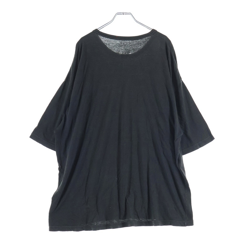 VISVIM(ヴィスヴィム) 25AW EX JUMBO TEE S/S DMGD エクストラジャンボ ガーメントダイ 半袖ポケットTシャツ 半袖クルーネックカットソー ブラック 0125205010017