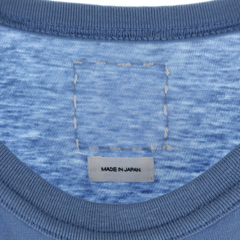 VISVIM(ヴィスヴィム) 25AW EX JUMBO TEE S/S DMGD エクストラジャンボ ガーメントダイ 半袖ポケットTシャツ 半袖クルーネックカットソー ブルー 0125205010017
