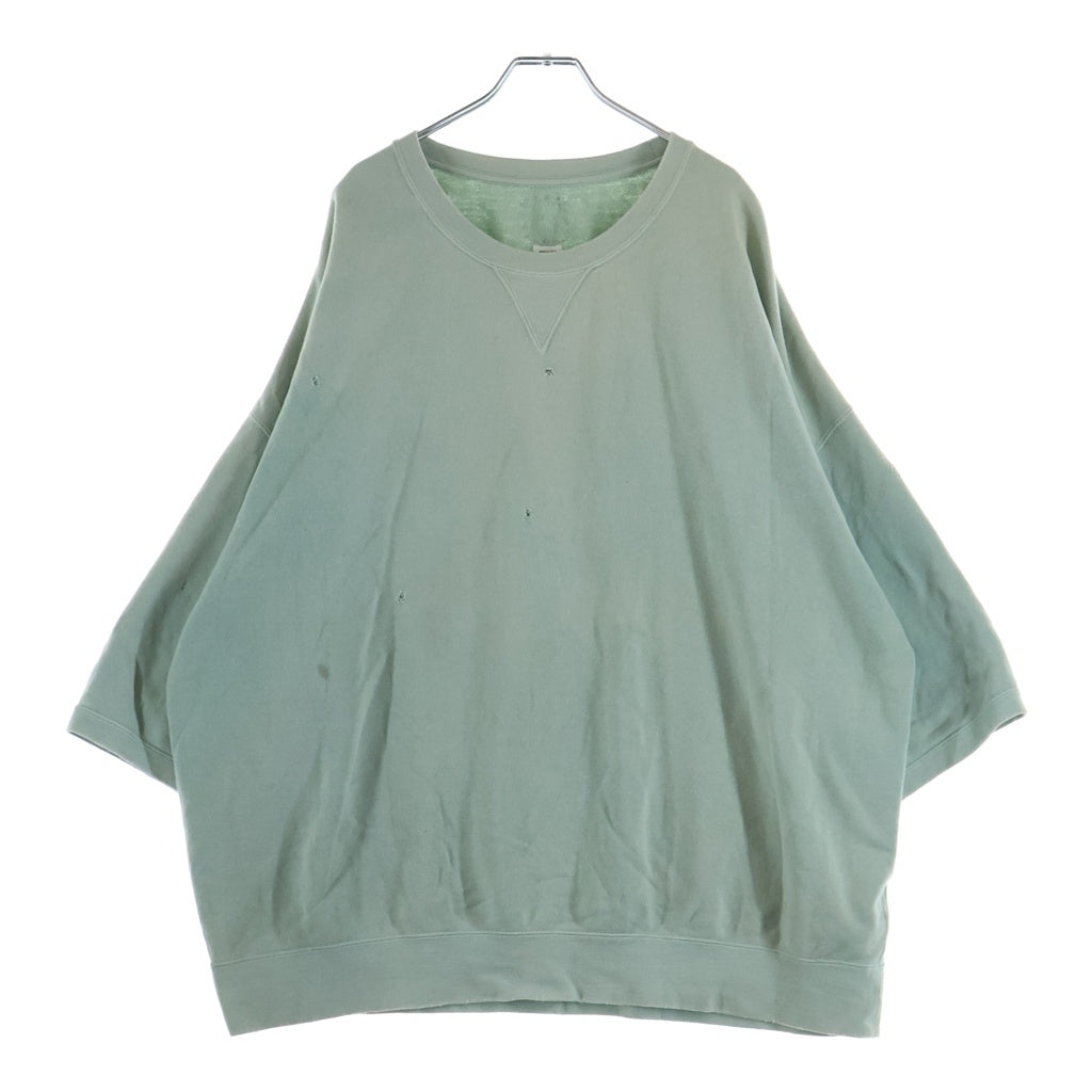 VISVIM(ヴィスヴィム) 22SS AMPLUS SWEAT S/S CRASH アンプラス クラッシュ加工 半袖クルーネックスウェットトレーナー 0122105010013