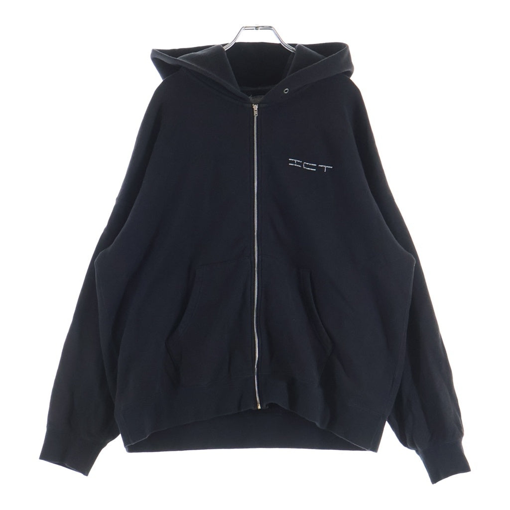 VISVIM(ヴィスヴィム) 25SS JUMBO SB HOODIE F.Z. ICT限定 胸プリント ジップアップスウェットパーカー フーディー ブラック 0225905010002