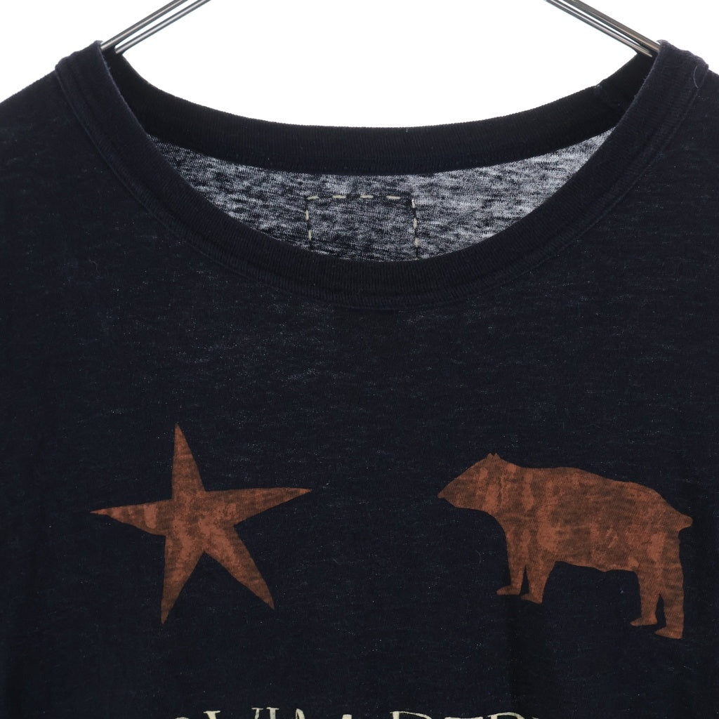VISVIM(ヴィスヴィム) 25AW JUMBO TEE S/S REPUBLIC ジャンボ リパブリック フロントプリントTシャツ 半袖クルーネックカットソー ブラック 0125205010024