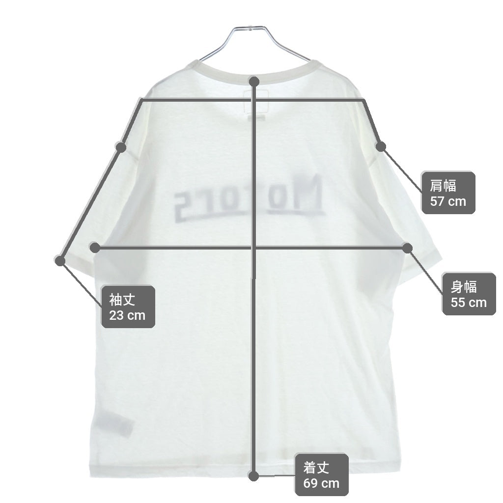 VISVIM(ヴィスヴィム) 25SS MOTORS CLUB JUMBO TEE S/S モータークラブ ジャンボ フロントプリントTシャツ 半袖クルーネックカットソー ホワイト 0125405010002