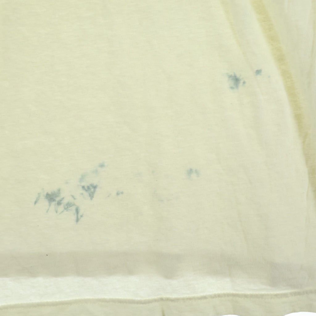 VISVIM(ヴィスヴィム) 25AW EX JUMBO TEE S/S DMGD エクストラジャンボ ガーメントダイ 半袖ポケットTシャツ 半袖クルーネックカットソー イエロー 0125205010017