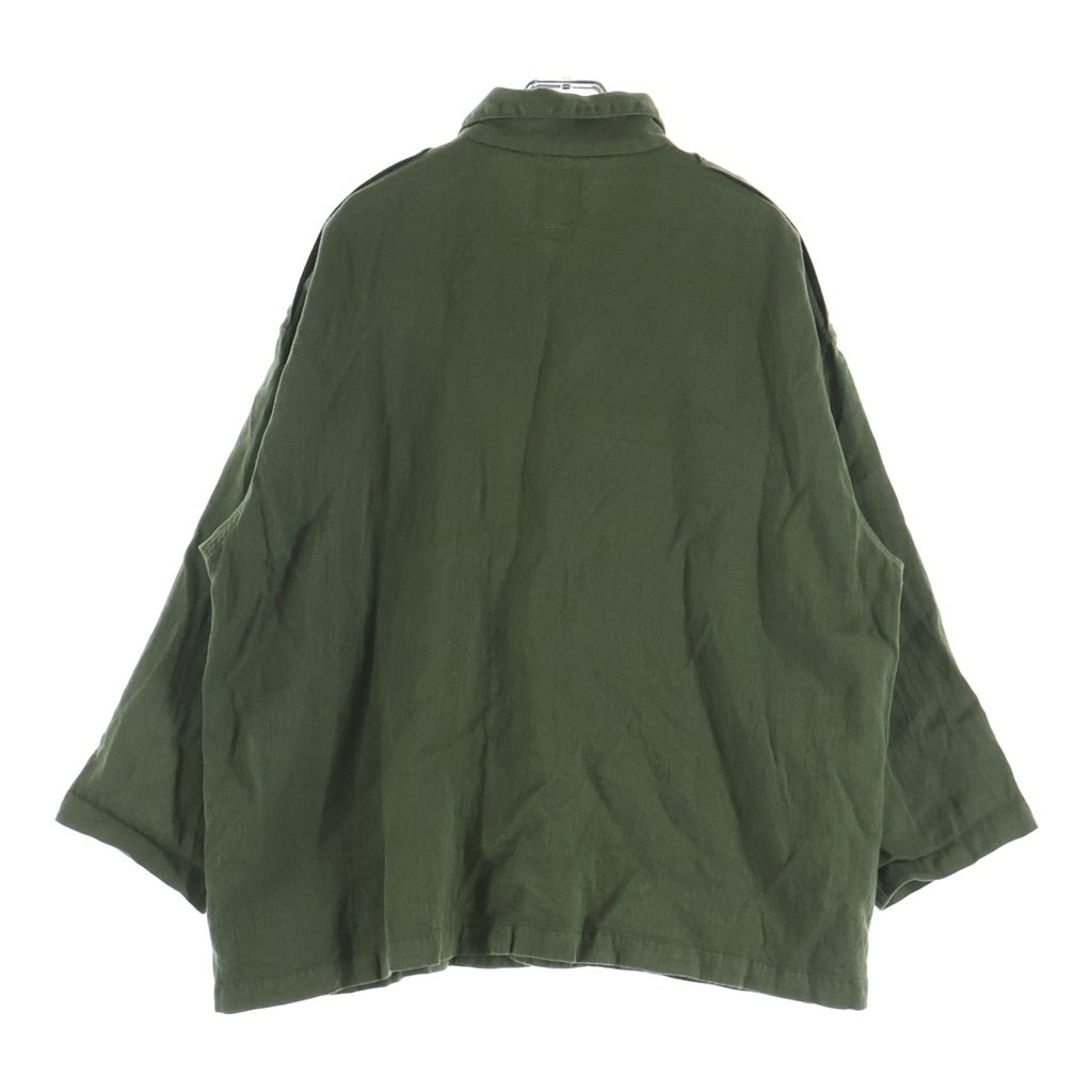 VISVIM(ヴィスヴィム) 24SS CANAAN L/S SHIRT リネンウール ミリタリーシャツジャケット カーキ 0124105011024