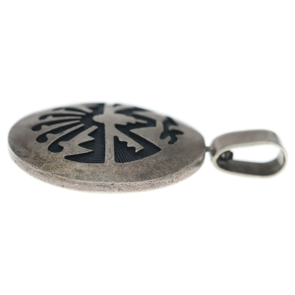 INDIAN JEWELRY(インディアンジュエリー) HOPI ホピ族 イーグル サンダーバード オーバーレイ ペンダントトップ シルバー