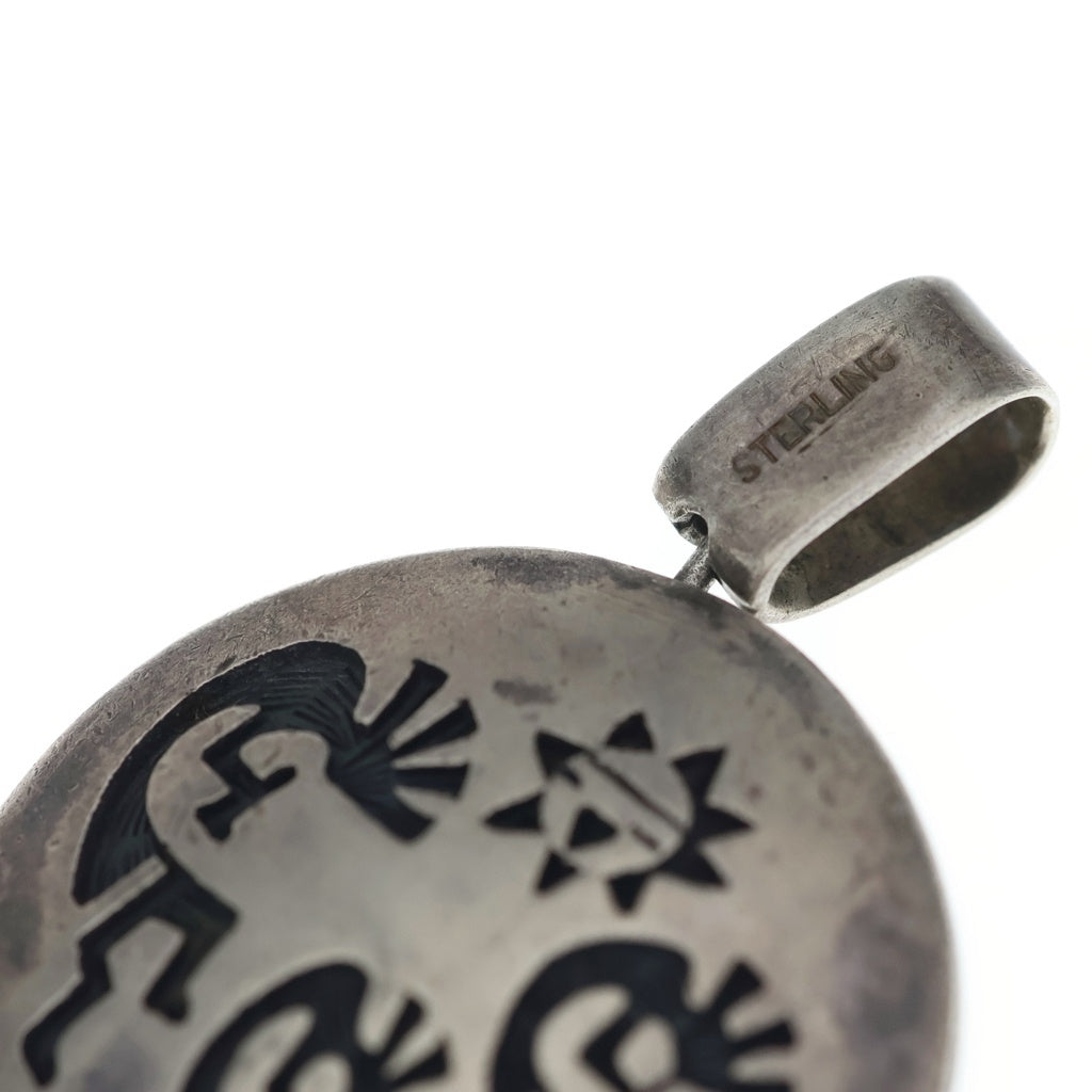 INDIAN JEWELRY(インディアンジュエリー) HOPI ホピ族 イーグル サンダーバード オーバーレイ ペンダントトップ シルバー