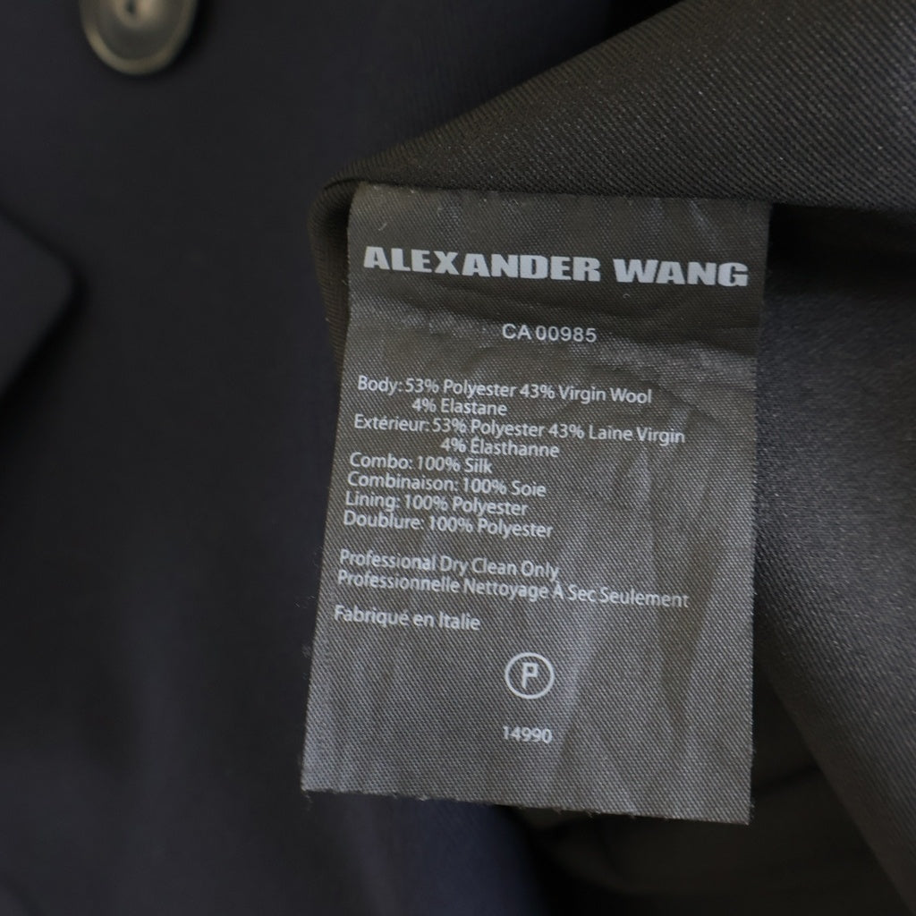 ALEXANDER WANG(アレキサンダーワン) ウール混 ダブルテーラードジャケット レディース ネイビー