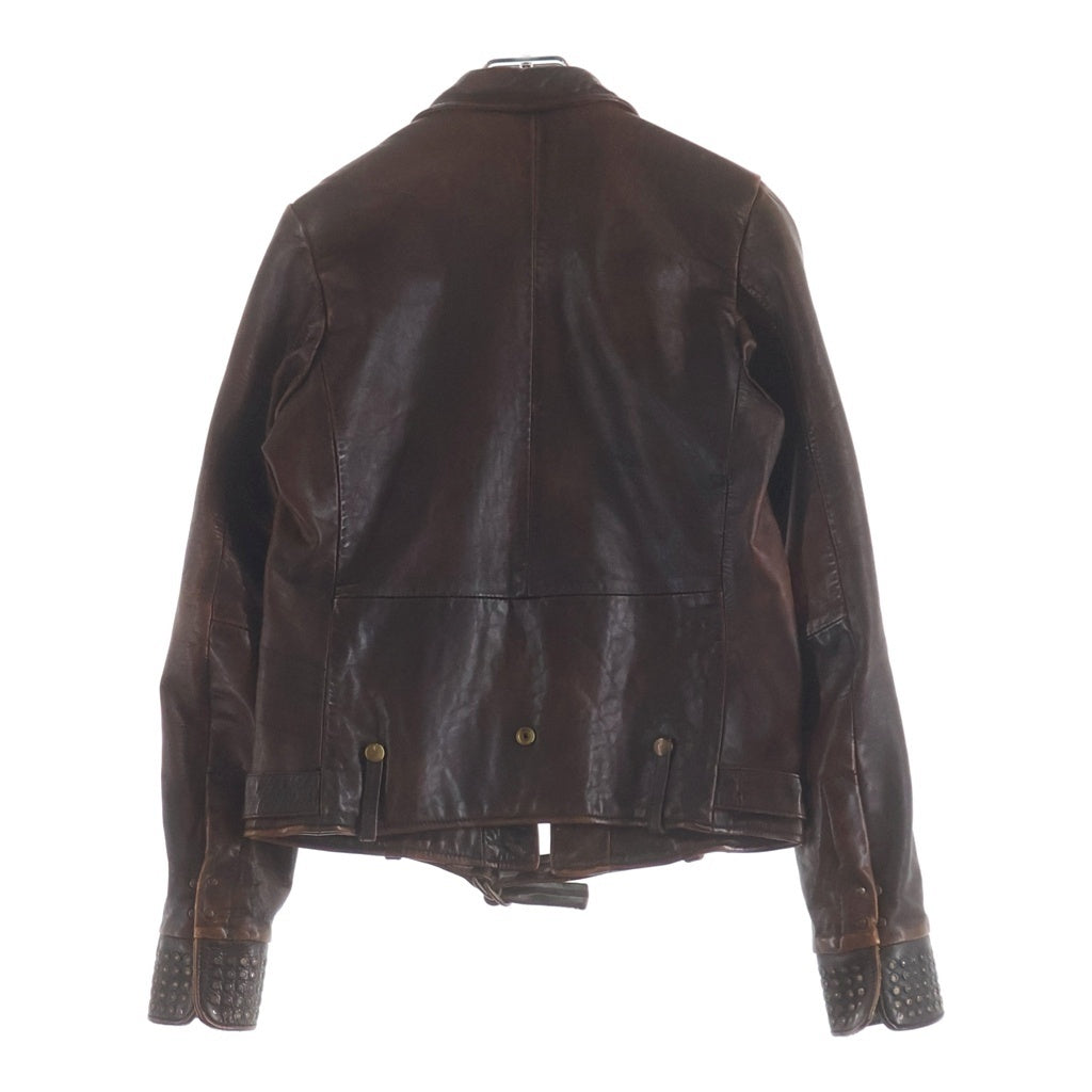 GOLDEN GOOSE DELUXE BRAND(ゴールデングースデラックスブランド) PELLE LEATHER ジップアップ レザージャケット ブラウン