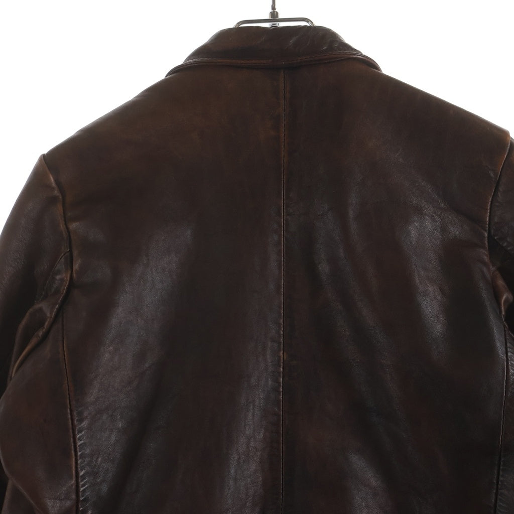 GOLDEN GOOSE DELUXE BRAND(ゴールデングースデラックスブランド) PELLE LEATHER ジップアップ レザージャケット ブラウン