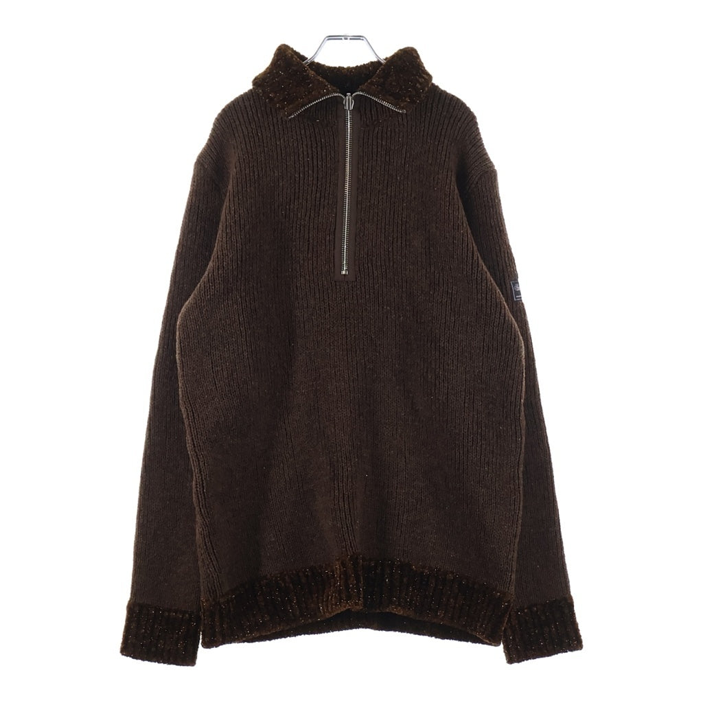 RAF SIMONS ラフシモンズ 22AW Reversible Fisherman Sweater ハーフジップ フィッシャーマン ニットセーター ブラウン 222-841 RAF SIMONS(ラフシモンズ) 22AW Reversible Fisherman Sweater ハーフ