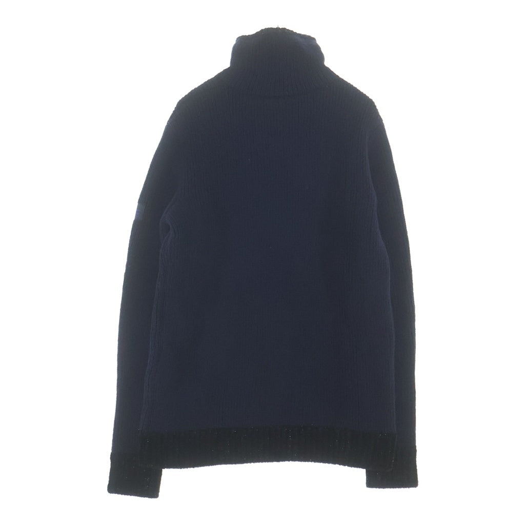 RAF SIMONS(ラフシモンズ) 22AW Reversible Fisherman Sweater ハーフジップ フィッシャーマン ニットセーター ネイビー 222-841