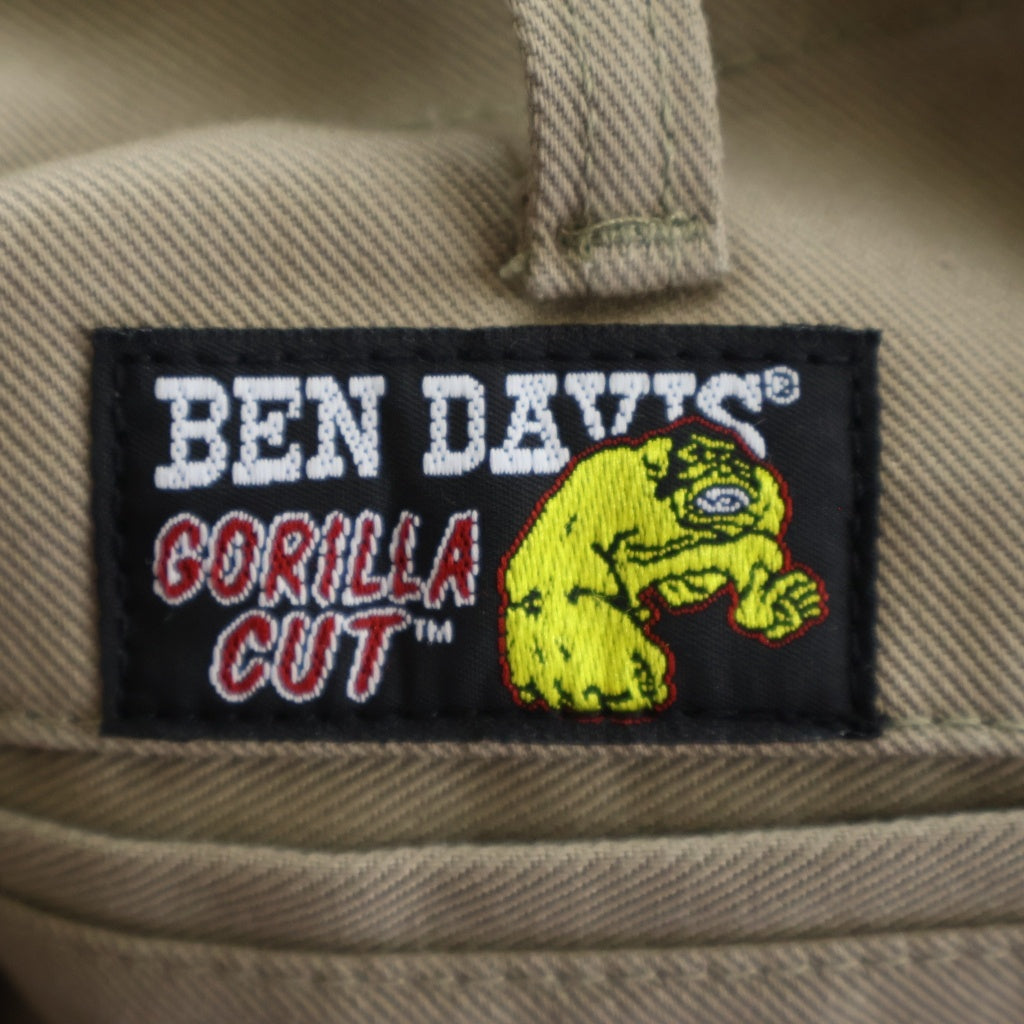 BEN DAVIS(ベンデイビス) USA GORILLA CUT ゴリラカット コットンポリ ワイドワークパンツ ベージュ AI1292