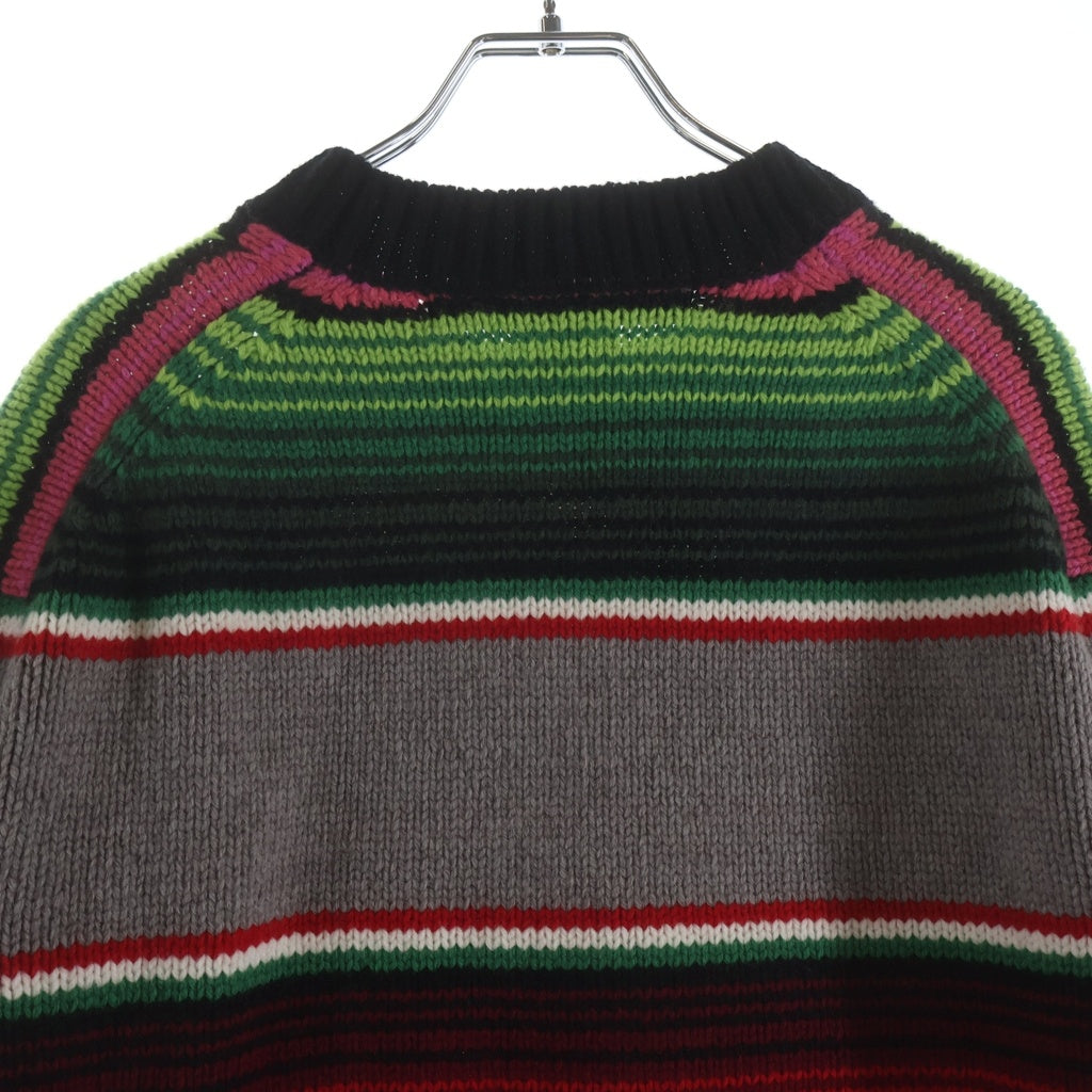 COMME des GARCONS JUNYA WATANABE MAN(コムデギャルソンジュンヤワタナベマン) 22AW AD2022 ラムウール天竺ボーダー クルーネックニットセーター マルチカラー WJ-N009