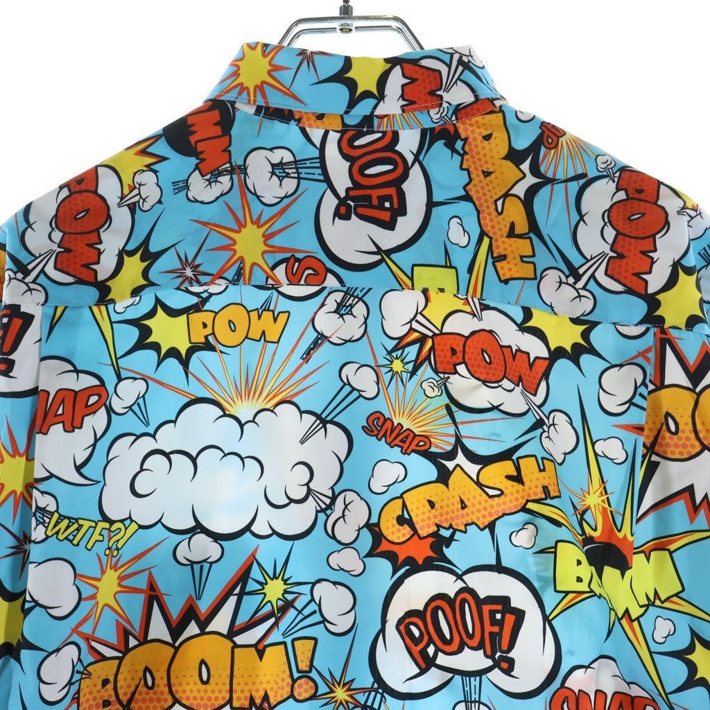 COMME des GARCONS SHIRT(コムデギャルソンシャツ) 19AW コミックプリント ロングスリーブ コットンシャツ ブルー W27021