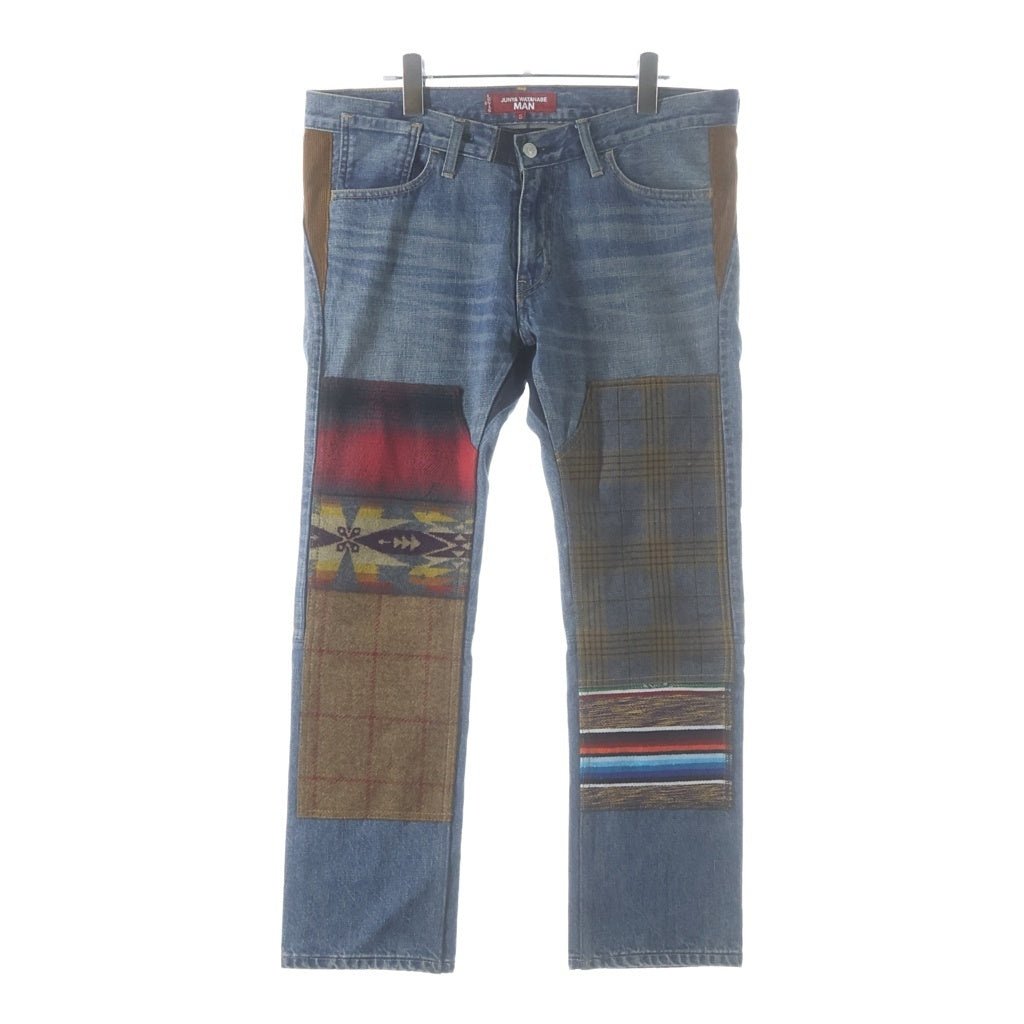 JUNYA WATANABE COMME des GARCONS(ジュンヤワタナベ コムデギャルソン) 22AW AD2022 ×LEVI'S ×PENDLETON リーバイス ペンドルトン パッチワーク ジップフライデニムパンツ インディゴ WJ-P203