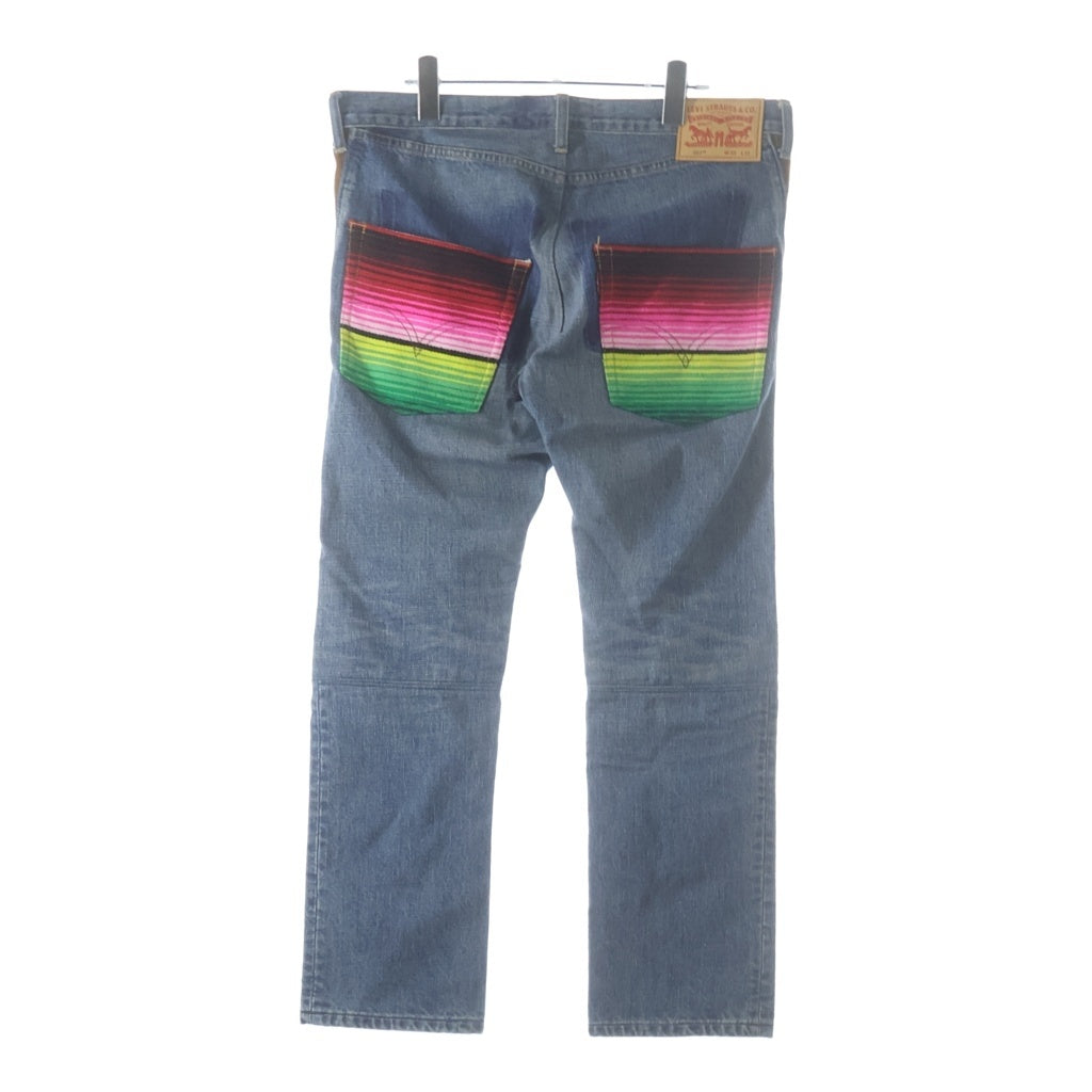 JUNYA WATANABE COMME des GARCONS(ジュンヤワタナベ コムデギャルソン) 22AW AD2022 ×LEVI'S ×PENDLETON リーバイス ペンドルトン パッチワーク ジップフライデニムパンツ インディゴ WJ-P203