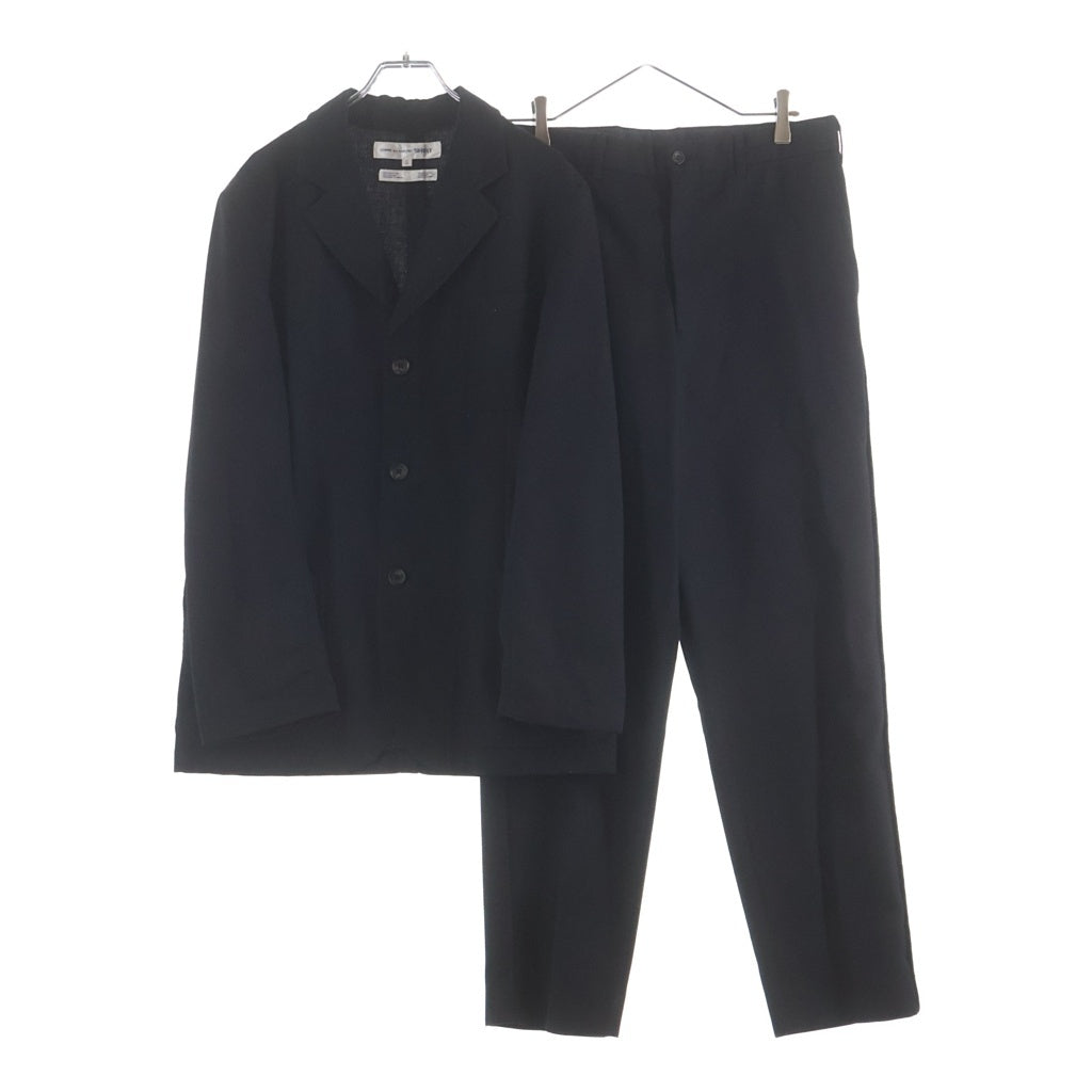 COMME des GARCONS SHIRT(コムデギャルソンシャツ) 04SS ポリレーヨン セットアップ シングルテーラードジャケット テーパードスラックスパンツ ブラック S12091/S12093