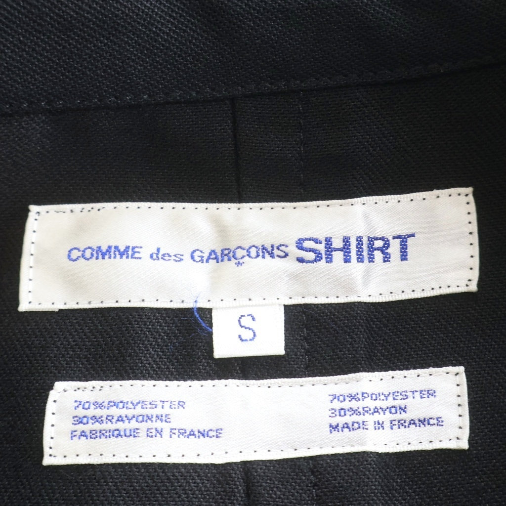 COMME des GARCONS SHIRT(コムデギャルソンシャツ) 04SS ポリレーヨン セットアップ シングルテーラードジャケット テーパードスラックスパンツ ブラック S12091/S12093