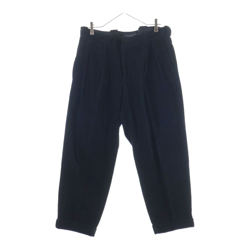 REGULATION Yohji Yamamoto MEN(レギュレーションヨウジヤマモトメン) REGULATION GABARDINE ウールギャバジン コーデュロイ ロールアップ テーパードパンツ ブラック HK-P04-040
