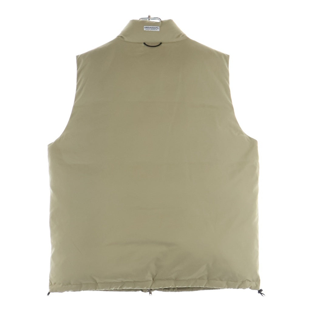 A BATHING APE(アベイシングエイプ) LOOSE FIT DOWN VEST ロゴ刺繍 ルーズフィット ダウンベスト ベージュ 001LJH701007J