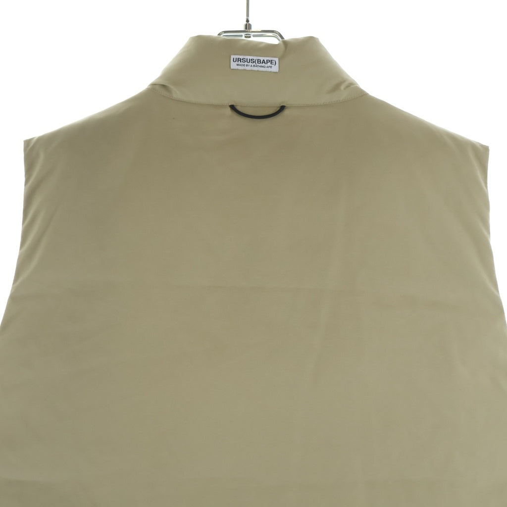A BATHING APE(アベイシングエイプ) LOOSE FIT DOWN VEST ロゴ刺繍 ルーズフィット ダウンベスト ベージュ 001LJH701007J