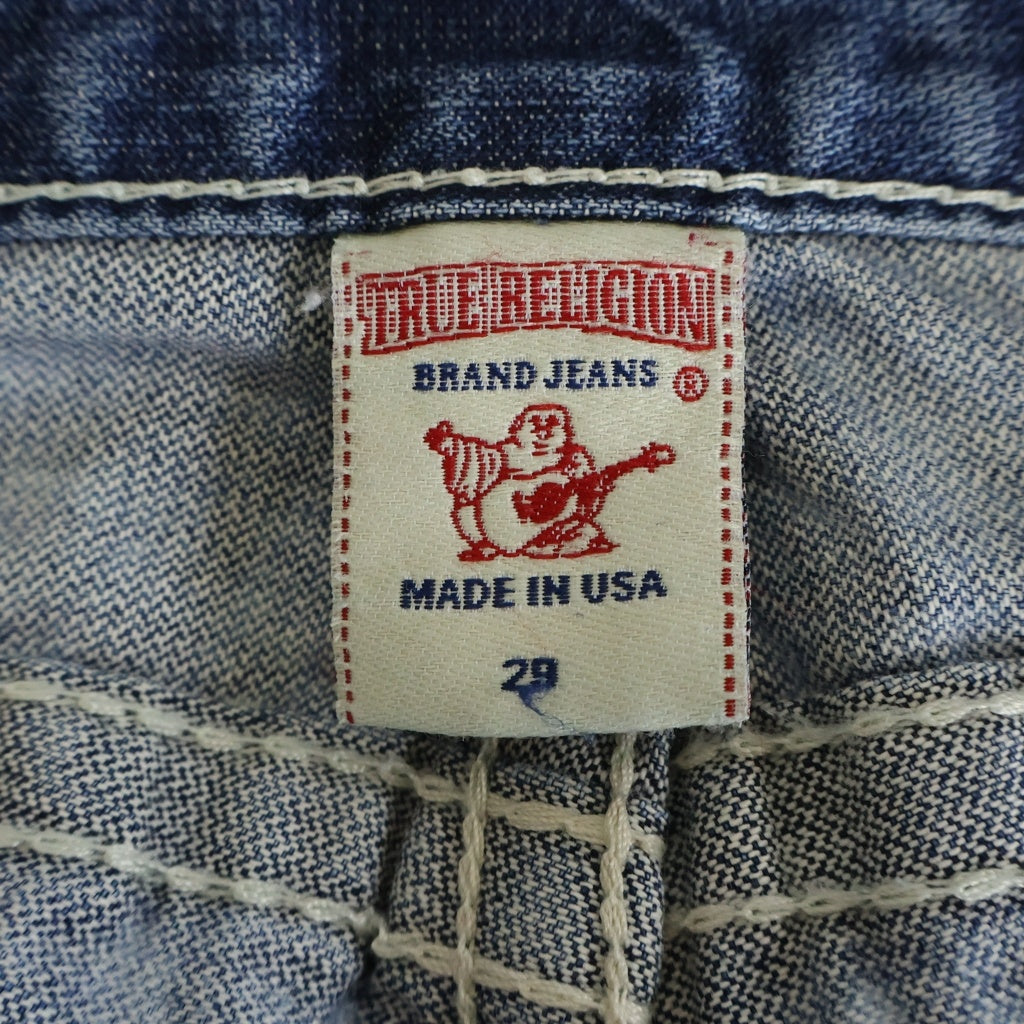 TRUE RELIGION(トゥルーレリジョン) RAINBOW BILLY ビリー レインボーステッチ ジップフライ フレアデニムパンツ インディゴ