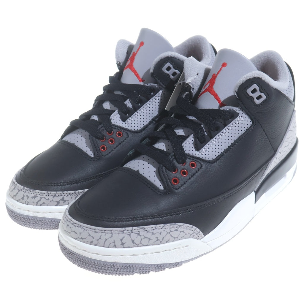 NIKE(ナイキ) AIR JORDAN3 RETRO BLACK CEMENT エアジョーダン3 レトロ ブラックセメント ハイカットスニーカー ブラック/グレー US7/25cm DN3707-010 レディース