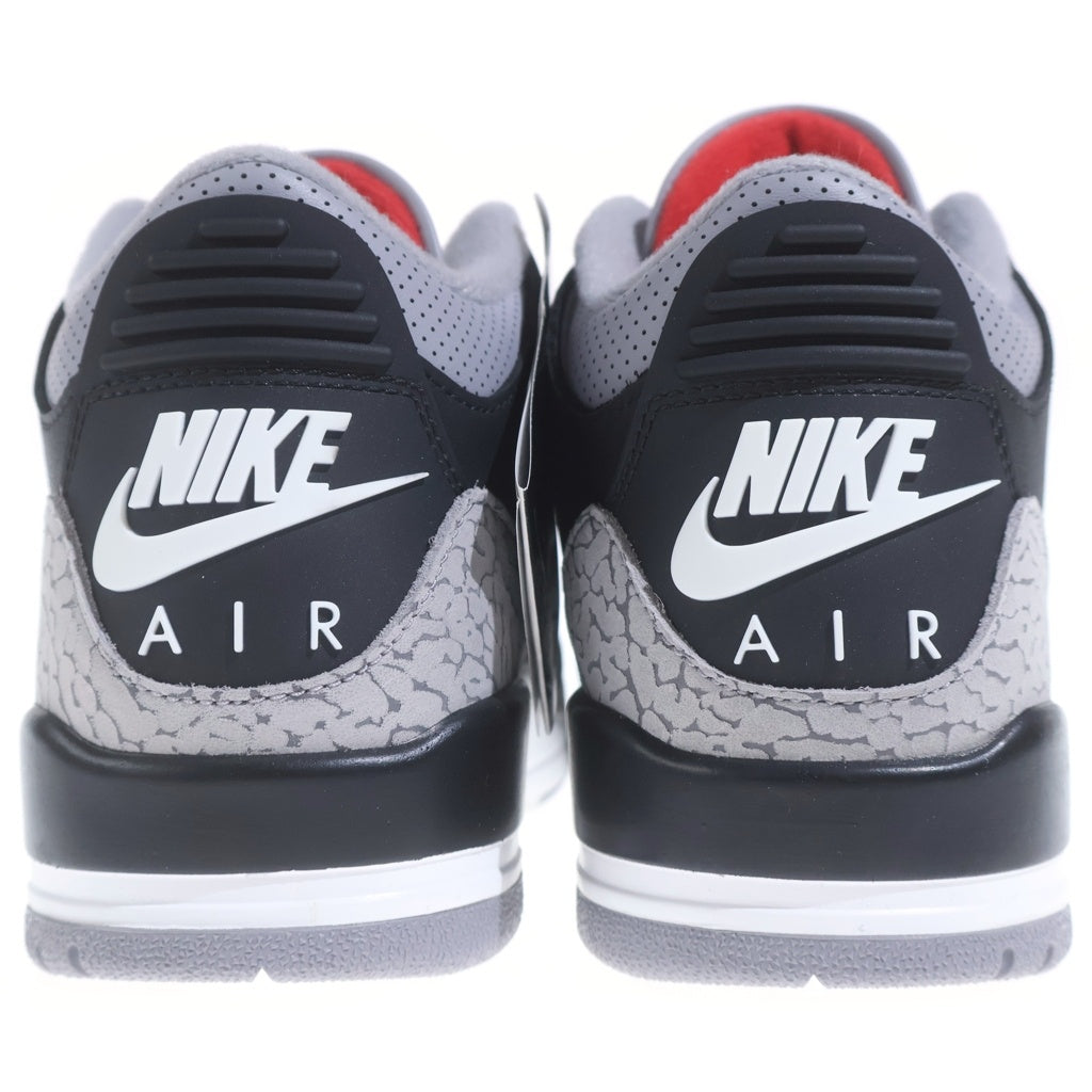 NIKE(ナイキ) AIR JORDAN3 RETRO BLACK CEMENT エアジョーダン3 レトロ ブラックセメント ハイカットスニーカー ブラック/グレー US7/25cm DN3707-010 レディース