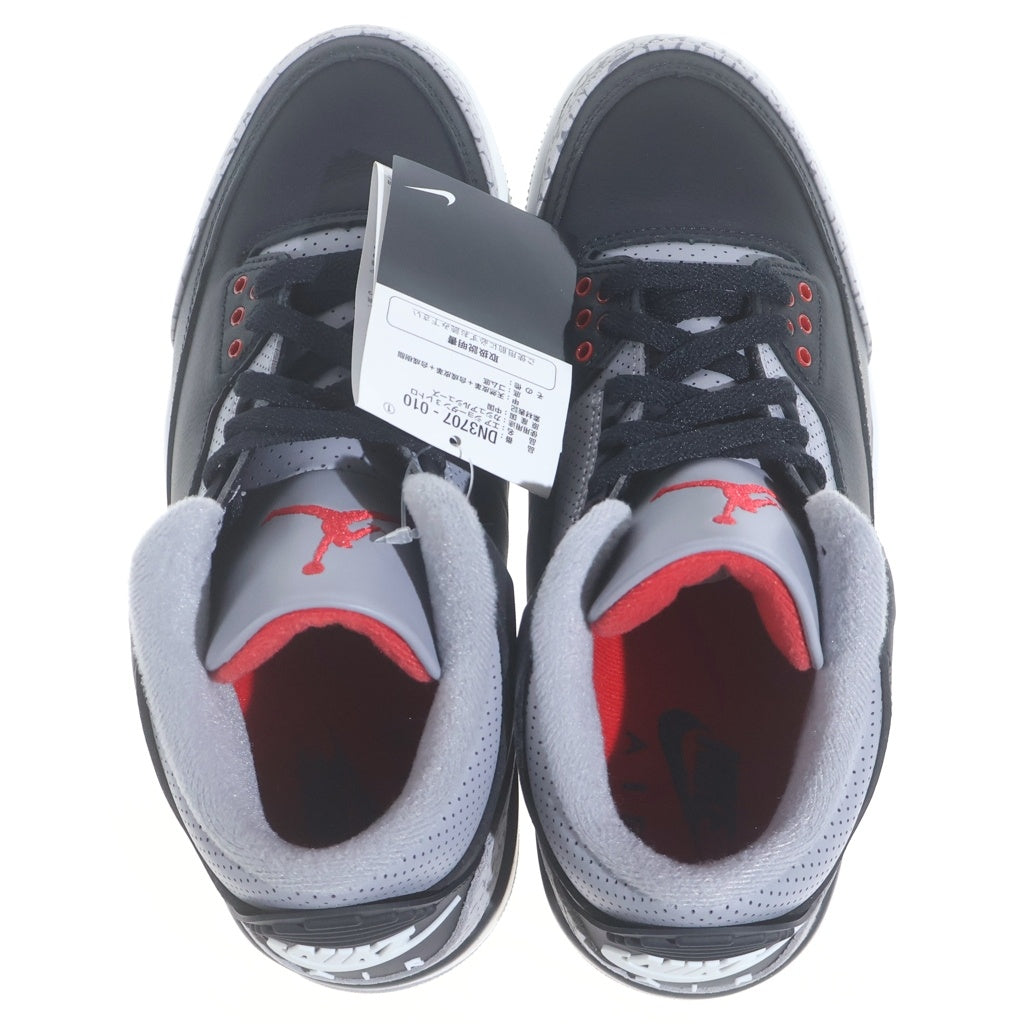 NIKE(ナイキ) AIR JORDAN3 RETRO BLACK CEMENT エアジョーダン3 レトロ ブラックセメント ハイカットスニーカー ブラック/グレー US7/25cm DN3707-010 レディース