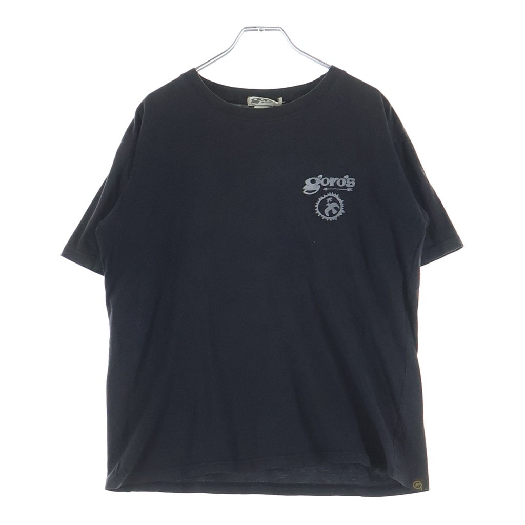 goro's(ゴローズ) OLD HAPPY LIFE 両面プリント greenteeボディ クルーネック 半袖Tシャツ カットソー ブラック
