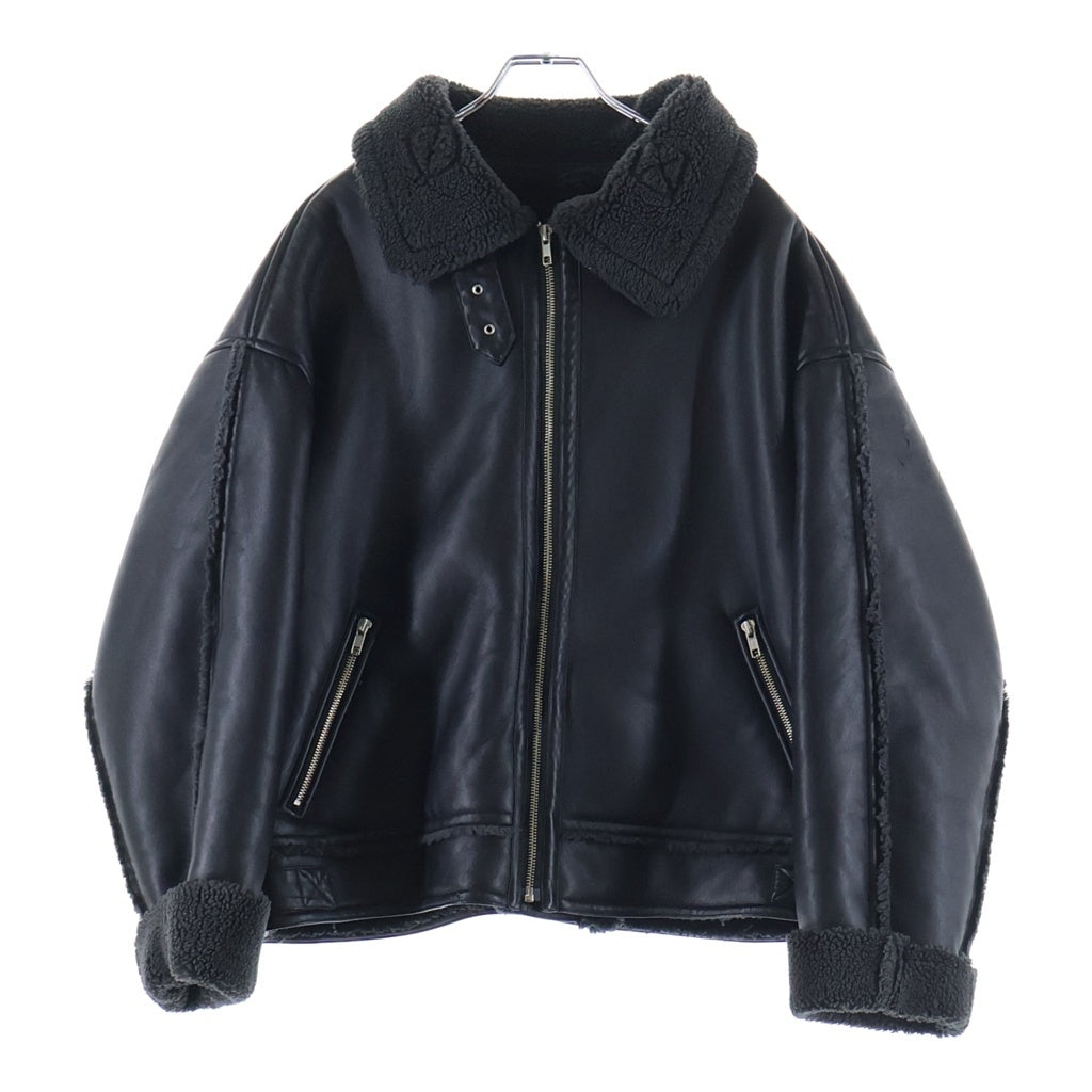 Maison Martin Margiela(メゾンマルタンマルジェラ) 04AW TECHNICAL SHEARING JAKET テクニカルシアリング ここのえ期 レザームートンジャケット ブラック