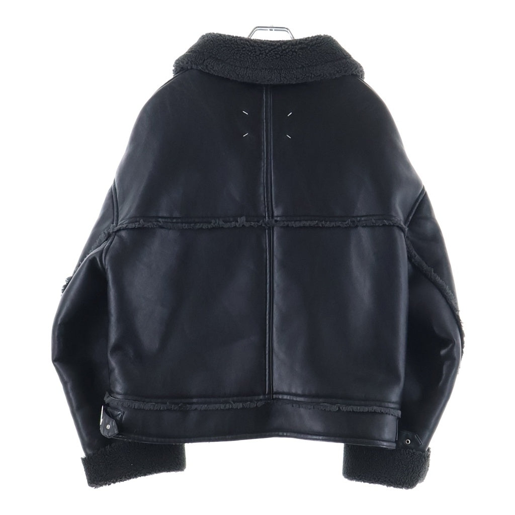 Maison Martin Margiela(メゾンマルタンマルジェラ) 04AW TECHNICAL SHEARING JAKET テクニカルシアリング ここのえ期 レザームートンジャケット ブラック