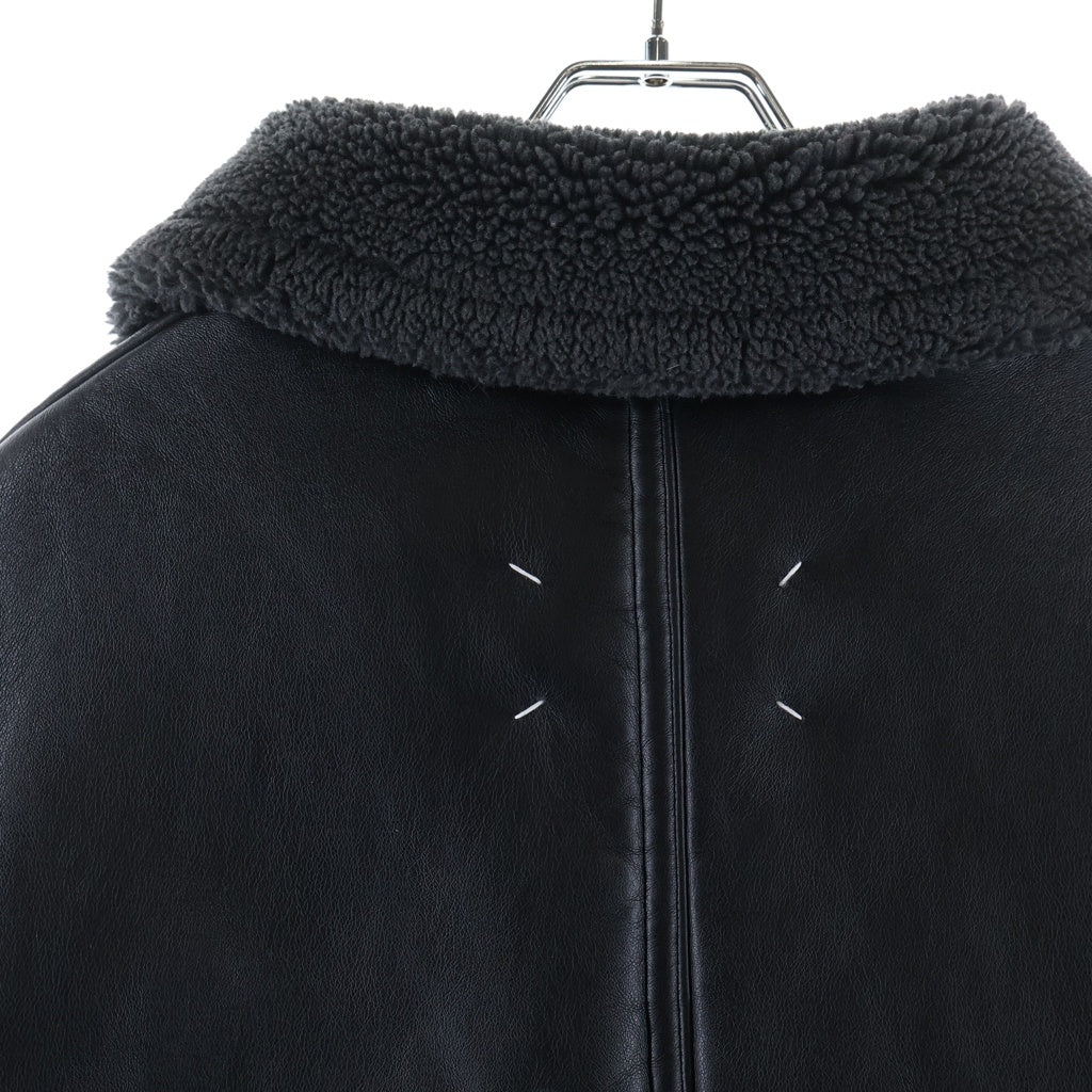 Maison Martin Margiela(メゾンマルタンマルジェラ) 04AW TECHNICAL SHEARING JAKET テクニカルシアリング ここのえ期 レザームートンジャケット ブラック