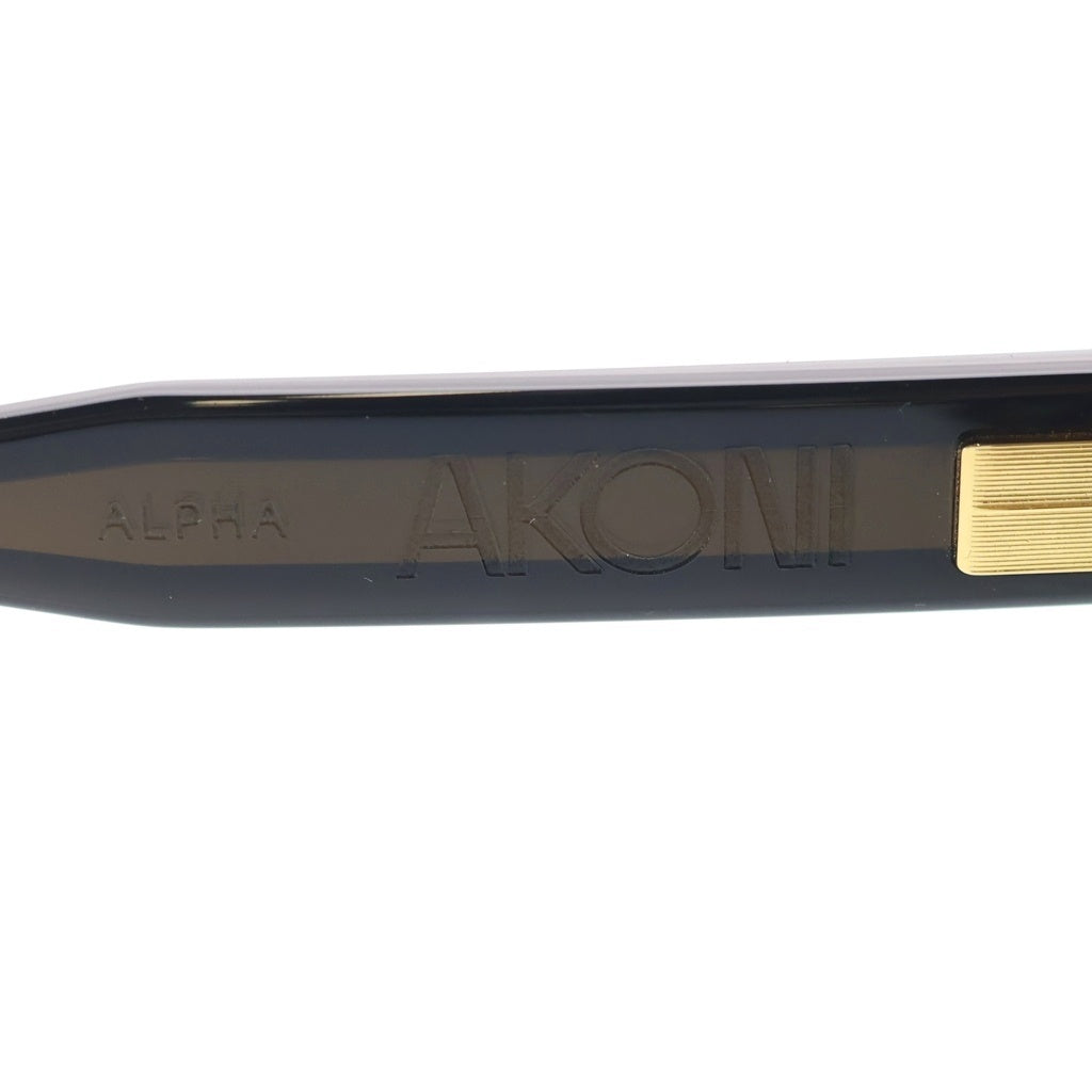 AKONI(アコニ) ALPHA ウェリントンフレーム カラーレンズ サングラス メガネ ブラック/グリーン AKS-109A-50