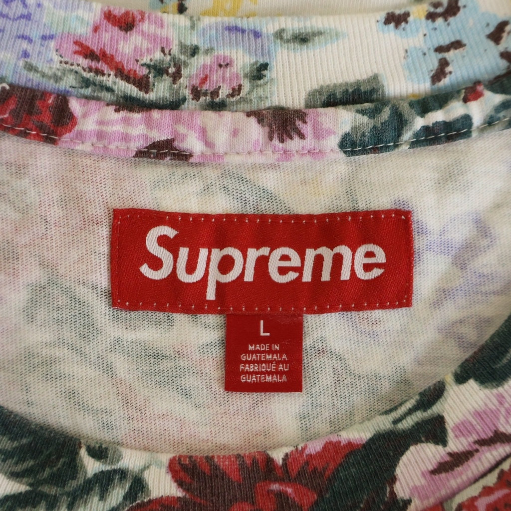 SUPREME(シュプリーム) 26SS Washed Top Floral ウォッシュド トップ フローラル ロゴ刺繍 クルーネック半袖Tシャツ カットソー マルチカラー