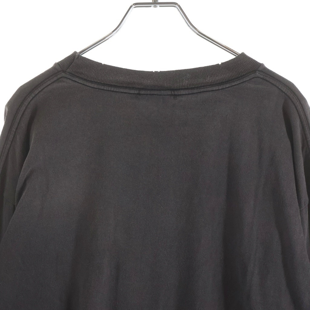 SAINT MICHAEL(セントマイケル) 26SS SAINT 666 LS T-SHIRT ヴィンテージ加工 袖プリントTシャツ 長袖クルーネックカットソー グレー SK-MK8-0000-030