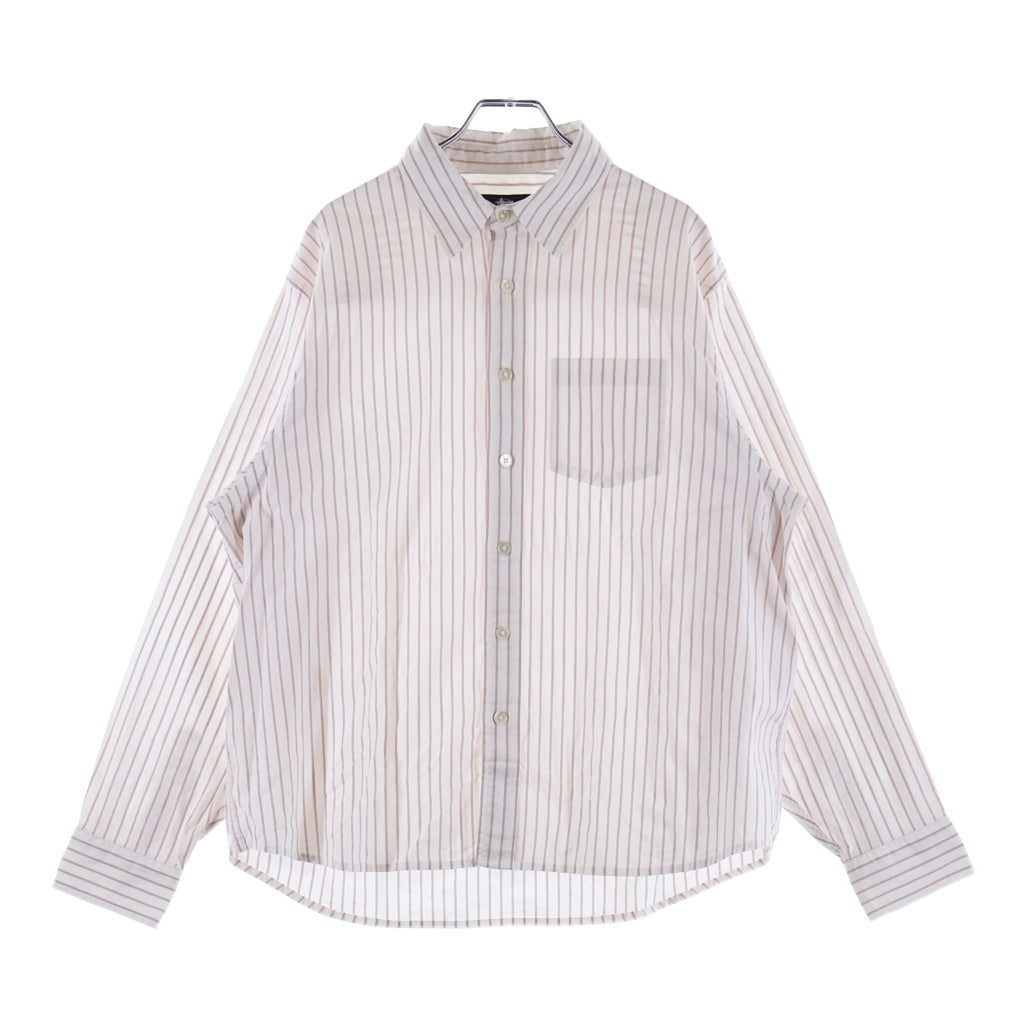 STUSSY(ステューシー) OXFORD LS SHIRT ストライプ柄 オックスフォード 長袖ボタンシャツ ホワイト/レッド 1110364