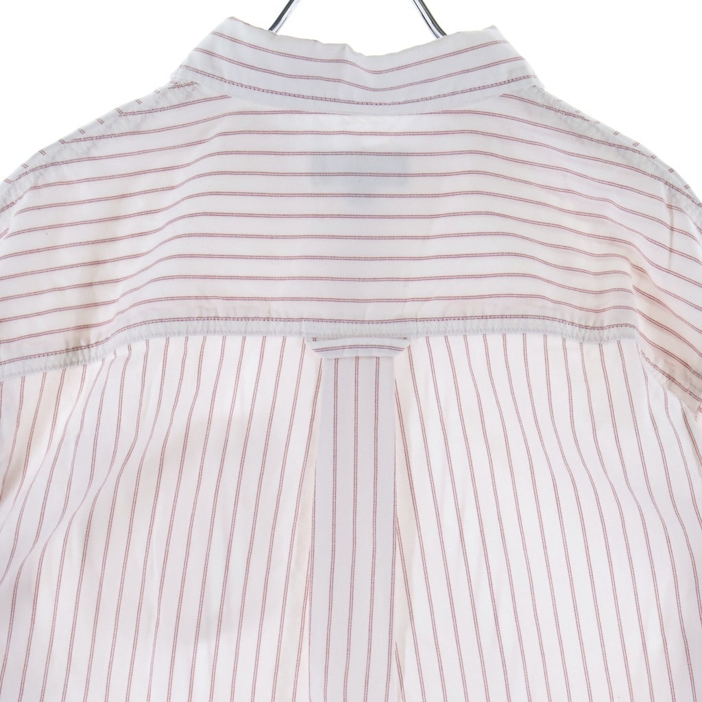 STUSSY(ステューシー) OXFORD LS SHIRT ストライプ柄 オックスフォード 長袖ボタンシャツ ホワイト/レッド 1110364
