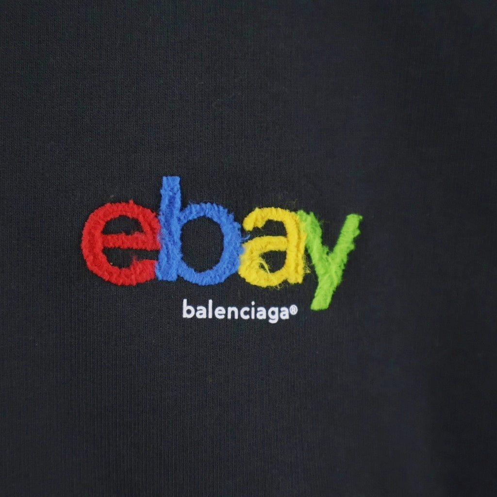 BALENCIAGA(バレンシアガ) 24AW eBay ZIP-UP HOODIE イーベイロゴ刺繍 ジップアップスウェットパーカー フーディー ブラック 803264 TRVD2