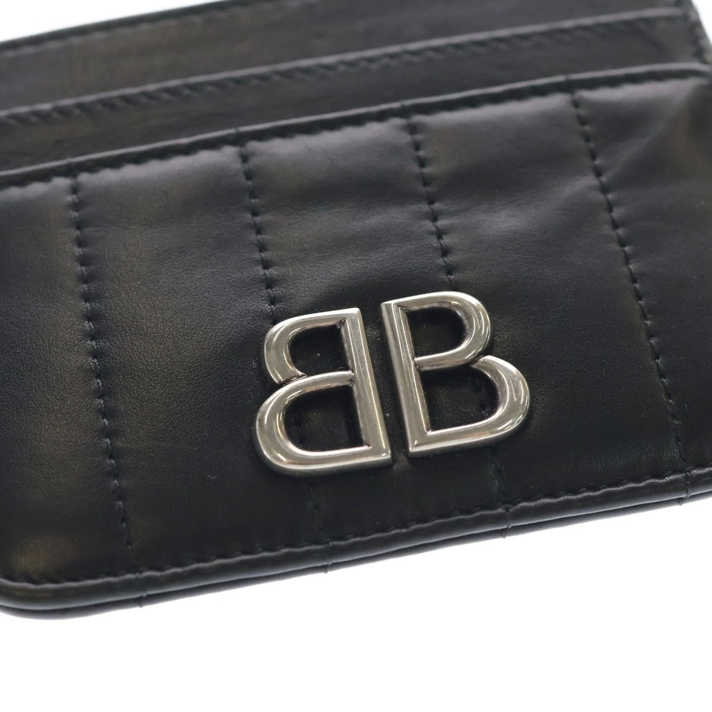 BALENCIAGA(バレンシアガ) BB MONACO CARD WALET BBロゴ モナコ レザーカードケース 名刺入れ ブラック 765463 レディース