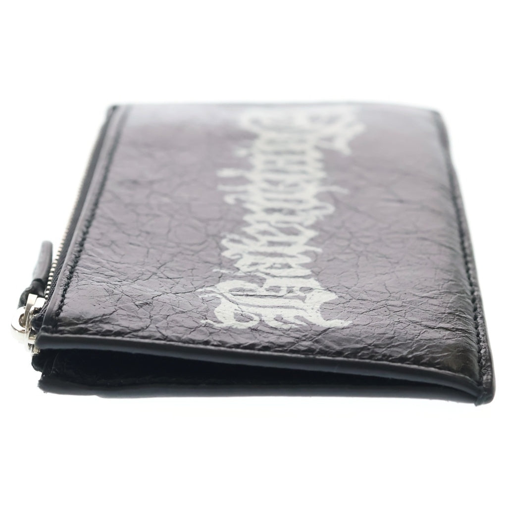 BALENCIAGA(バレンシアガ) 24SS CASH DIY METALディーアイワイメタル ロゴプリント カーフレザーカードケース コインケース ブラック 640535 2AAW3