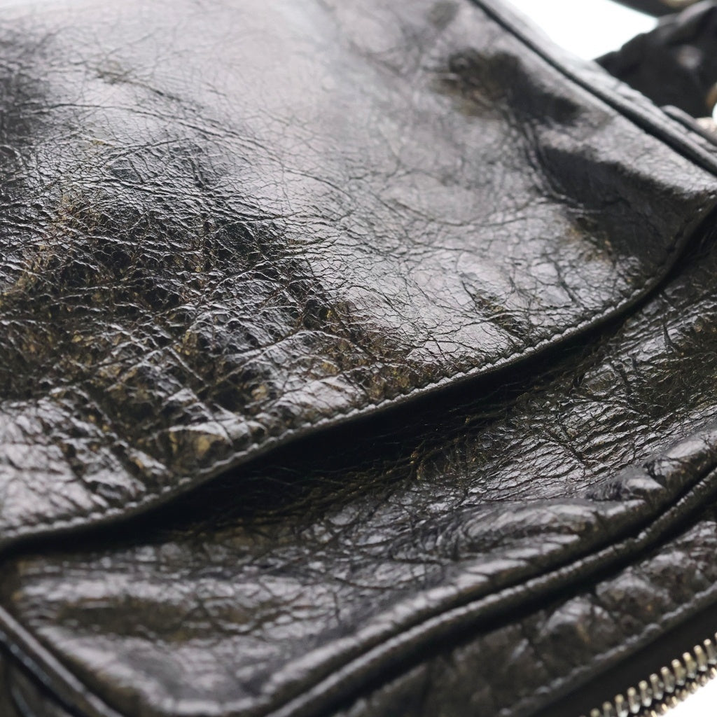 BALENCIAGA(バレンシアガ) LE CAGOLE ル カゴール アリーナラムスキン クロスボディバッグ レザーショルダーバッグ ブラック 719065