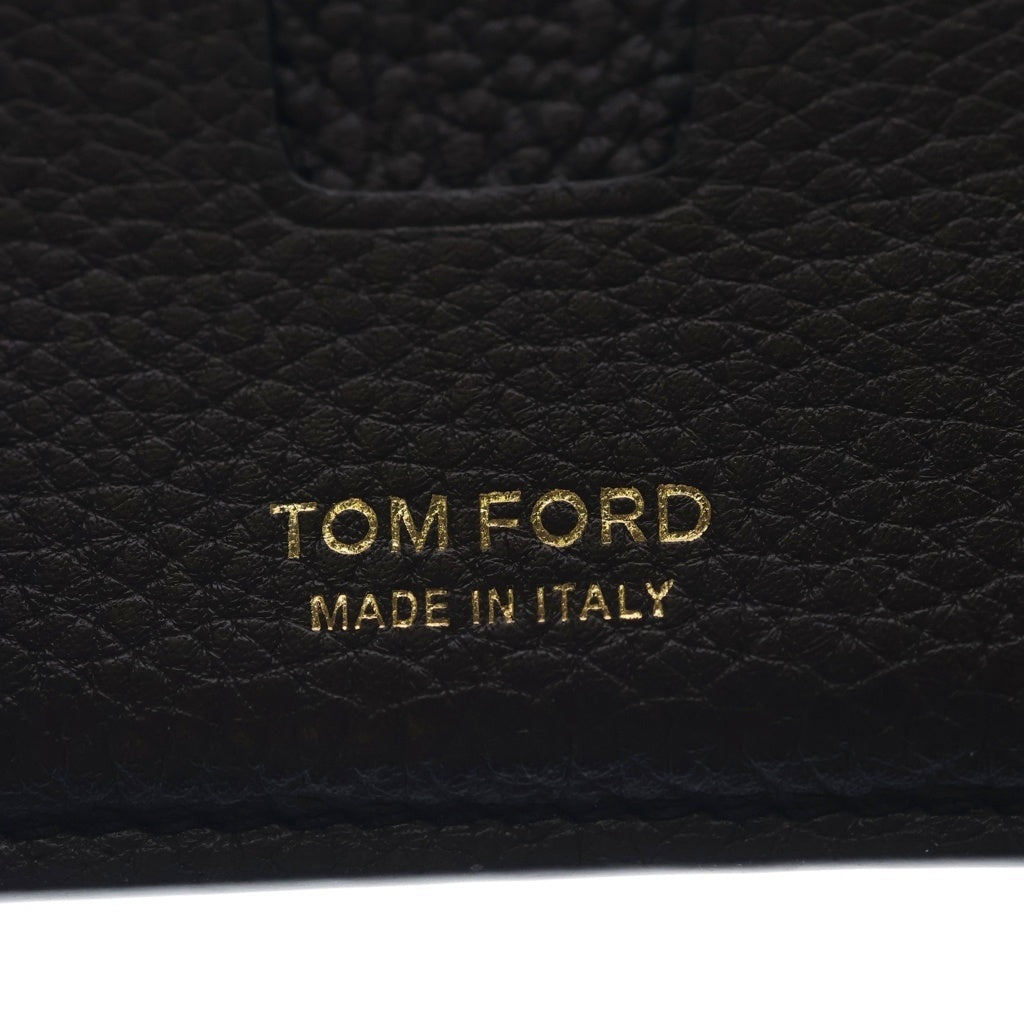 TOM FORD(トムフォード) T LINE カーフスキン レザーカードホルダー カードケース 名刺入れ ブラウン 122Y0232 LCL158S