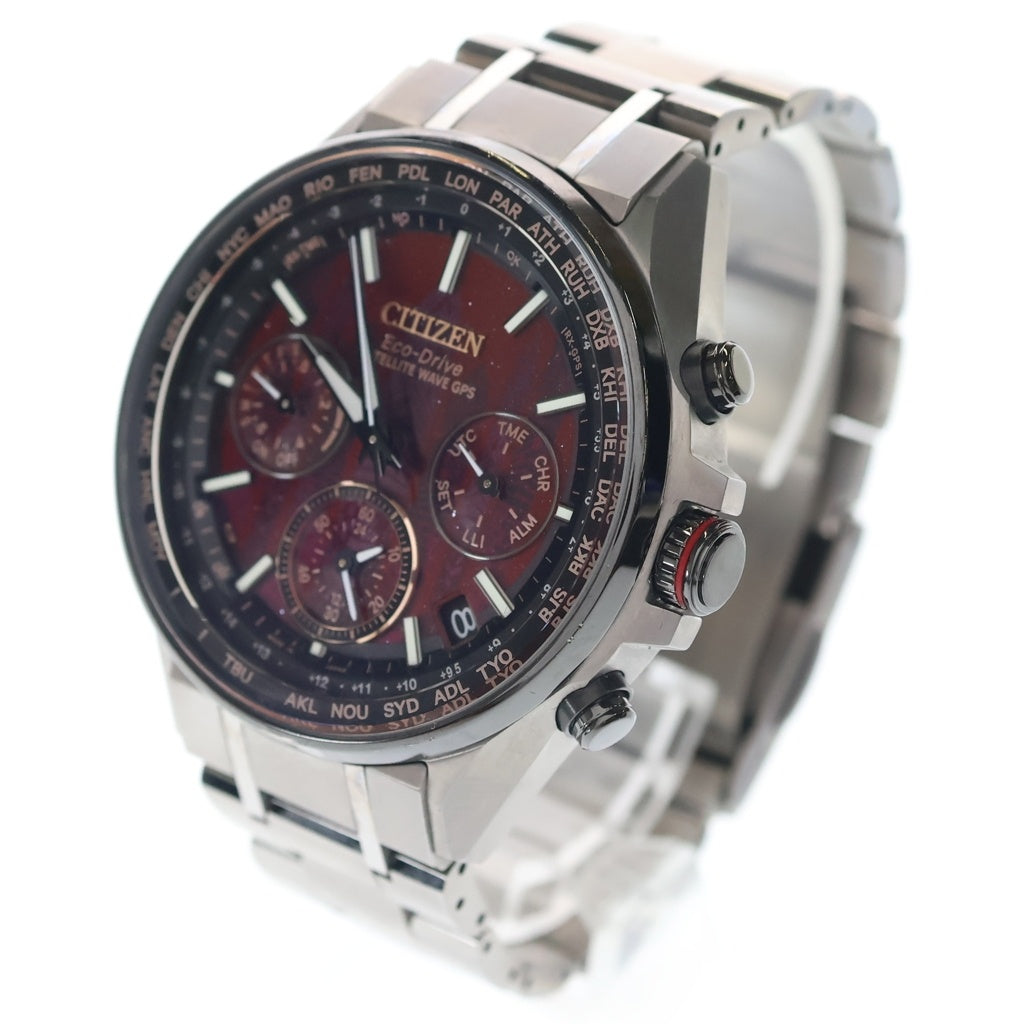 CITIZEN(シチズン) JOUNETSU COLLECTION ATTESA アテッサ 情熱コレクション エコドライブ ソーラー電波 アナログウォッチ 腕時計 シルバー/レッド CC4005-71Z